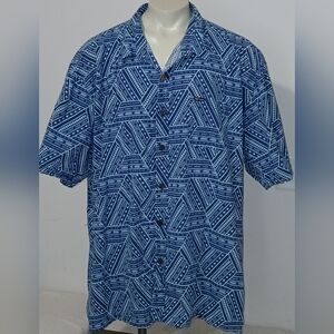 Tanoa Hawaiian Samoan Tribal 100% Cotton Button - Down Short Sleeve Shirt 7XL